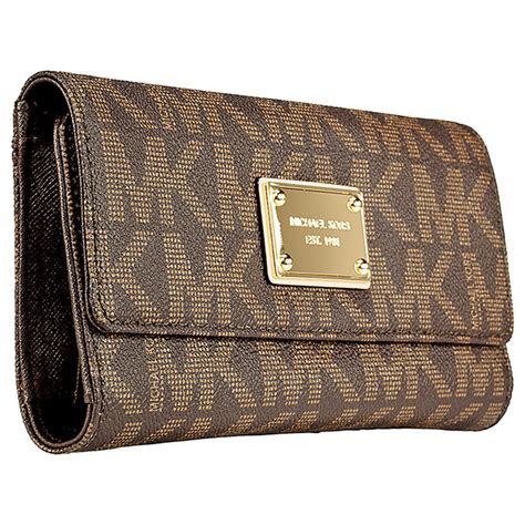 michael kors checkbook wallet brown|Michael Kors brown wallet sale.